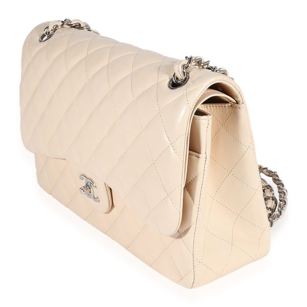 123157 sv 7681be3c 9c33 4fb1 a5a5 a7d2bc61d918 Chanel Beige Quilted Lambskin Jumbo Classic Double Flap Bag