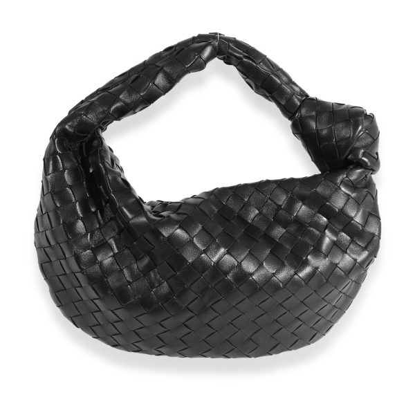 123376 bv Bottega Veneta Black Intrecciato Leather Teen Jodie