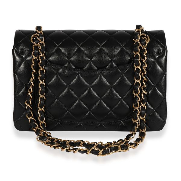 123407 pv Chanel Black Quilted Lambskin Small Classic Double Flap Bag