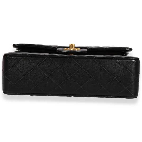 123407 stamp Chanel Black Quilted Lambskin Small Classic Double Flap Bag