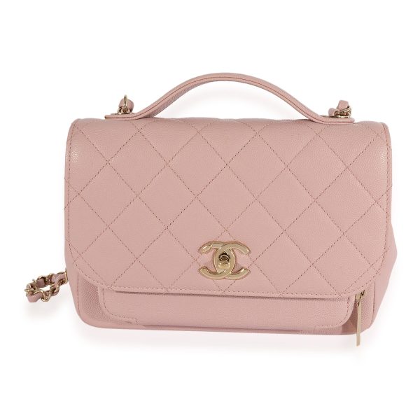 123413 fv d11fb543 9f76 46b4 a8c7 9eca9a435717 Chanel Light Pink Quilted Caviar Small Business Affinity Flap Bag