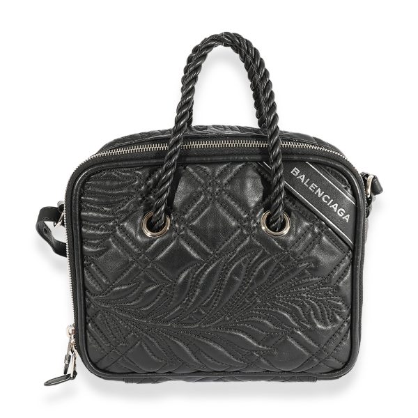 123422 fv 4e527601 cdae 4ba1 82fb 50e335d8a45f Balenciaga Black Quilted Leather Small Blanket Square Bag