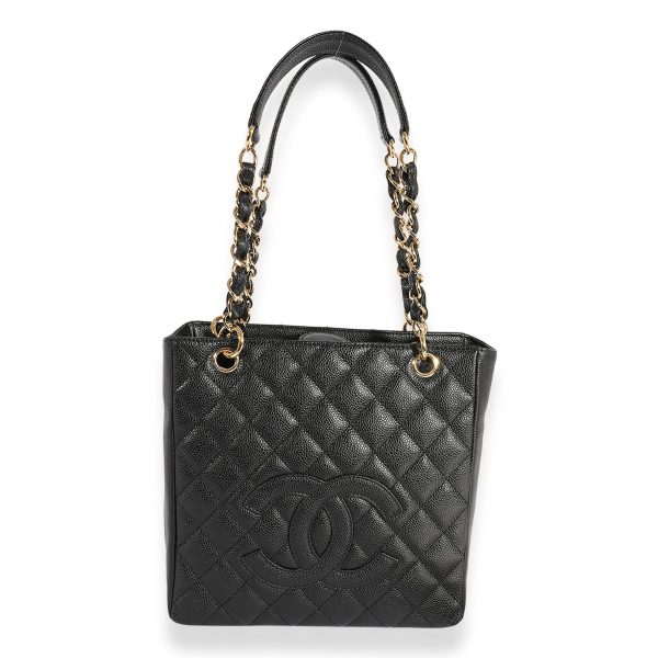 123426 fv Chanel Black Quilted Caviar PST