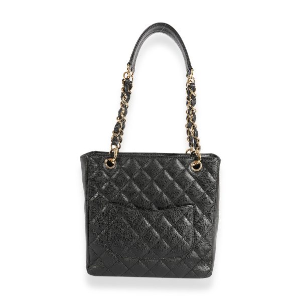 123426 pv Chanel Black Quilted Caviar PST