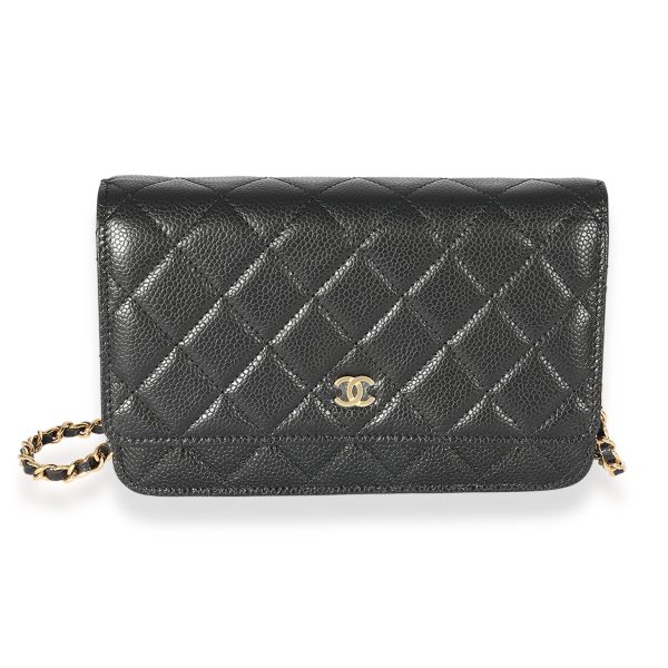 123610 fv 10dd4cbe 69d5 4589 9034 50b6fad81116 Chanel Black Quilted Caviar Wallet On Chain