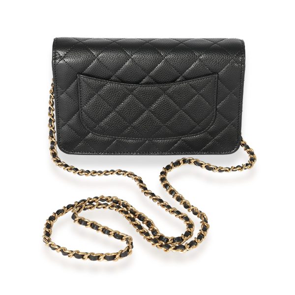 123610 stamp d4d68f69 bed1 4f35 b17f 039792ae3456 Chanel Black Quilted Caviar Wallet On Chain