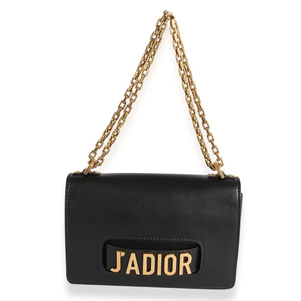 123611 bv 3b361850 75b7 40c5 91df 99b61ffeb3a7 Dior Black Smooth Leather JAdior Chain Flap Bag