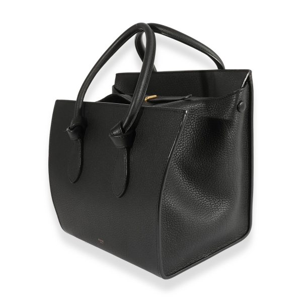 123612 sv 1151847b 2172 4b7a 9d23 a87017db35c4 Celine Black Pebbled Leather Small Tie Tote