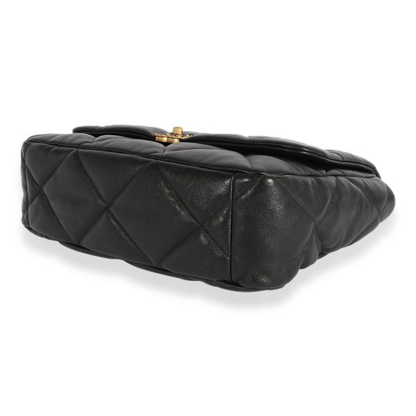 123640 box Chanel Black Quilted Lambskin Large Chanel 19 Flap Bag