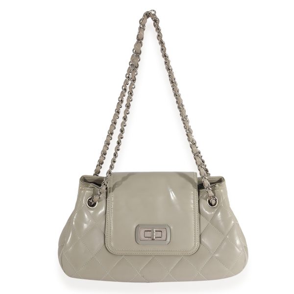 123695 bv Chanel Gray Quilted Glazed Leather Reissue Accordion Flap Bag