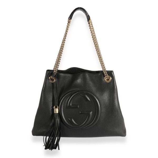 123707 fv 0a97507d 6fac 4f44 abe7 71e6701f1ae4 Black Pebbled Leather Medium Soho Chain Shoulder Bag