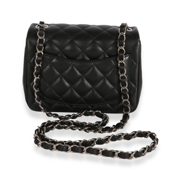 123885 bv fd9d515e ab4d 49cd 9baa 446edc51a942 Chanel Black Quilted Lambskin Mini Square Classic Flap Bag