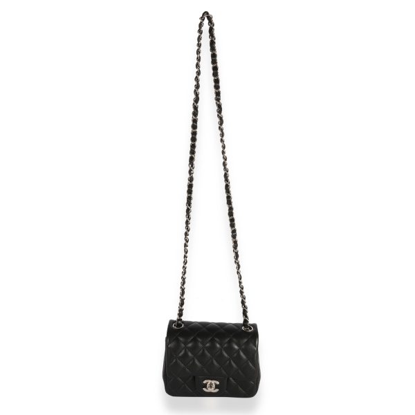 123885 clasp a56fb069 4d59 443b bf8f 8795fec68f6a Chanel Black Quilted Lambskin Mini Square Classic Flap Bag