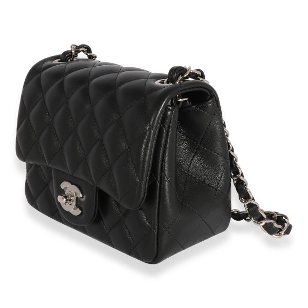 123885 sv bf1a65e1 84fe 4ee0 a308 5e13b78b0b84 Chanel Black Quilted Lambskin Mini Square Classic Flap Bag