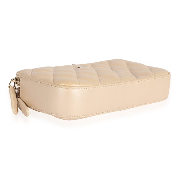 123937 bv 04d64e53 49ee 431d a78e 58ef029bc5a6 Chanel Gold Quilted Lambskin Double Zip Pearl Chain Wallet