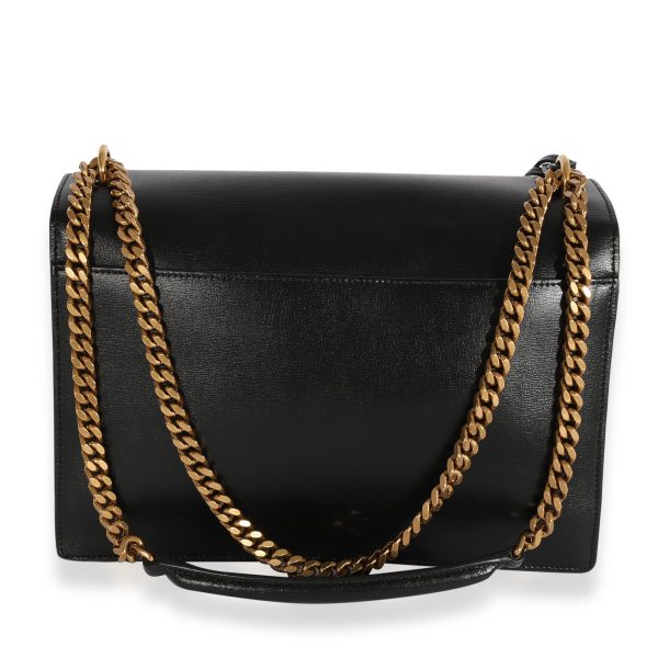 123940 bv Saint Laurent Black Smooth Calfskin Large Sunset Bag