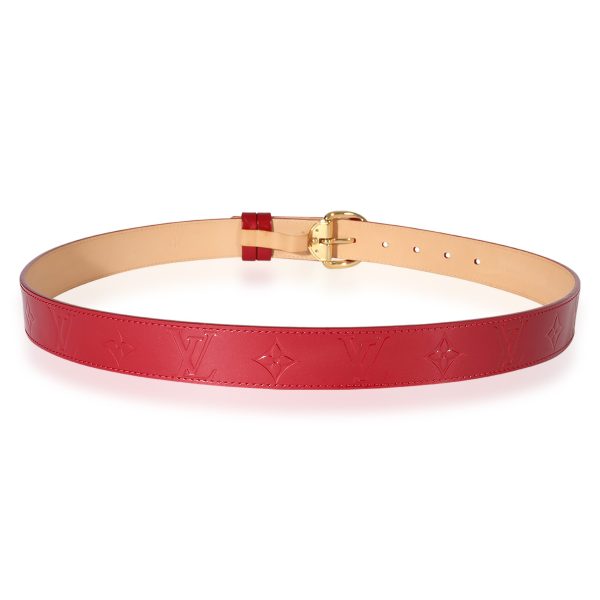 124117 pv Louis Vuitton Pomme DAmour Vernis Ceinture Belt 9036