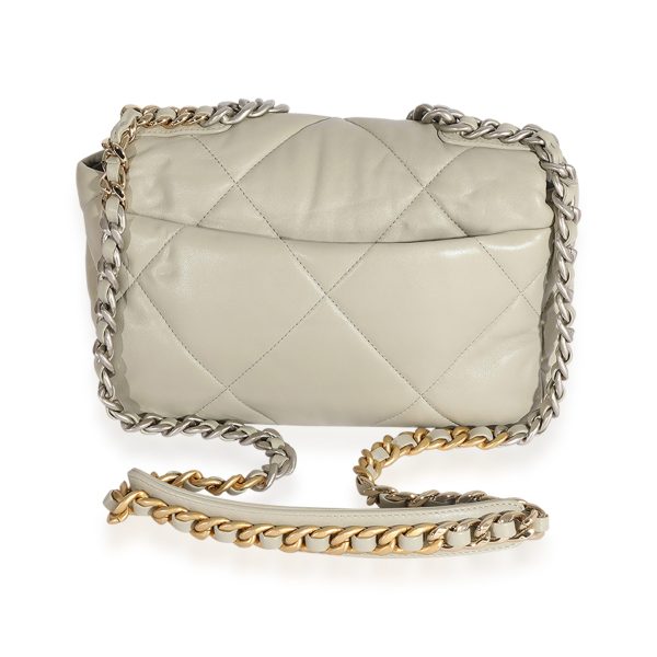 124335 pv 7d014090 10c2 457b b3be 811af4341d0f Chanel Cement Gray Quilted Lambskin Medium Chanel 19 Bag