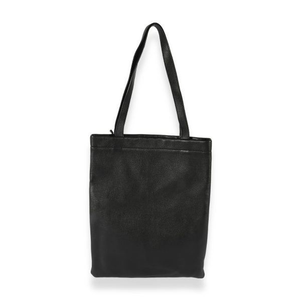 124338 pv Saint Laurent Black Calfskin Flat Shopping Tote