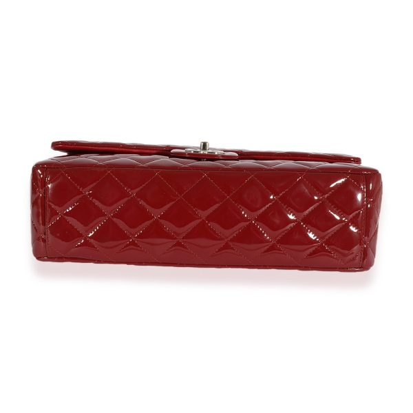 124465 stamp 17f7c9f4 c8fe 4827 8db5 a6d35fd5736b Chanel Dark Red Quilted Patent Leather Maxi Classic Double Flap Bag