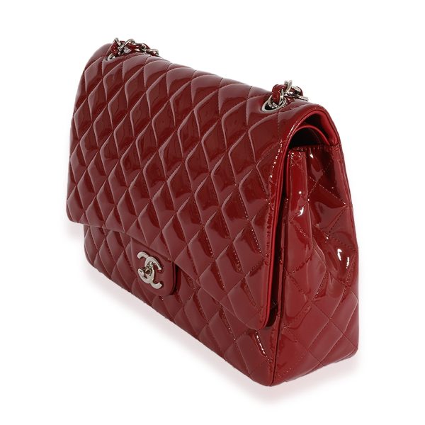 124465 sv f0590a9d 3fdb 4ed2 a427 e79c76932b8d Chanel Dark Red Quilted Patent Leather Maxi Classic Double Flap Bag