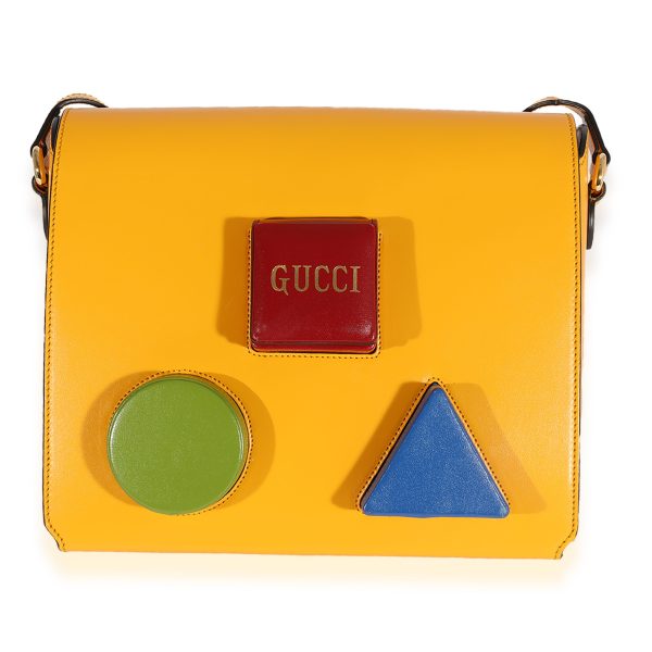 124662 fv Gucci Yellow Multicolor Leather Board Messenger Bag