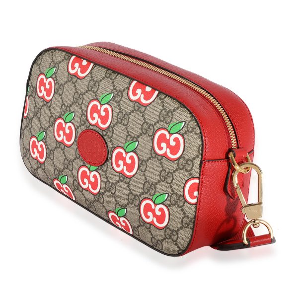 124691 pv Gucci GG Supreme Red Leather Apple Shoulder Bag