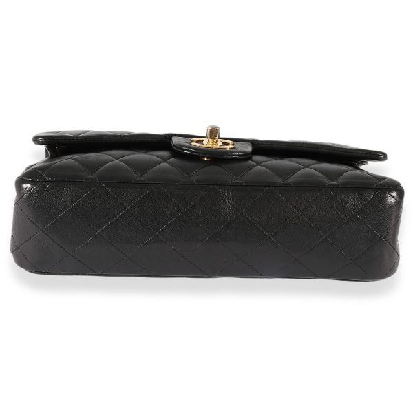 124845 stamp Chanel Black Quilted Lambskin Medium Classic Double Flap Bag