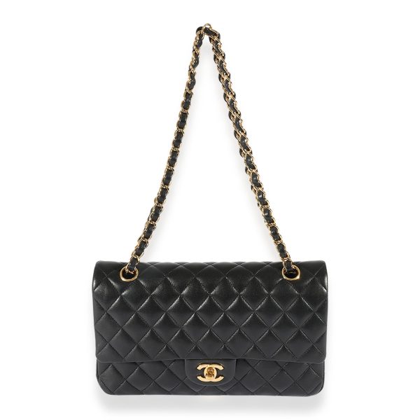 124847 bv 00db749a f1bb 49d3 ba3d ba58a2dab5dd Chanel Black Quilted Lambskin Medium Classic Double Flap Bag