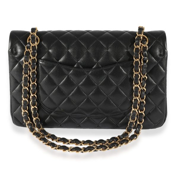 124847 pv 44861db6 db74 44c5 8bf2 6a10b3945aaf Chanel Black Quilted Lambskin Medium Classic Double Flap Bag