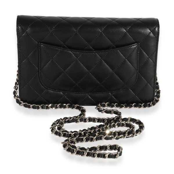 124890 pv Chanel Black Quilted Lambskin Wallet on Chain