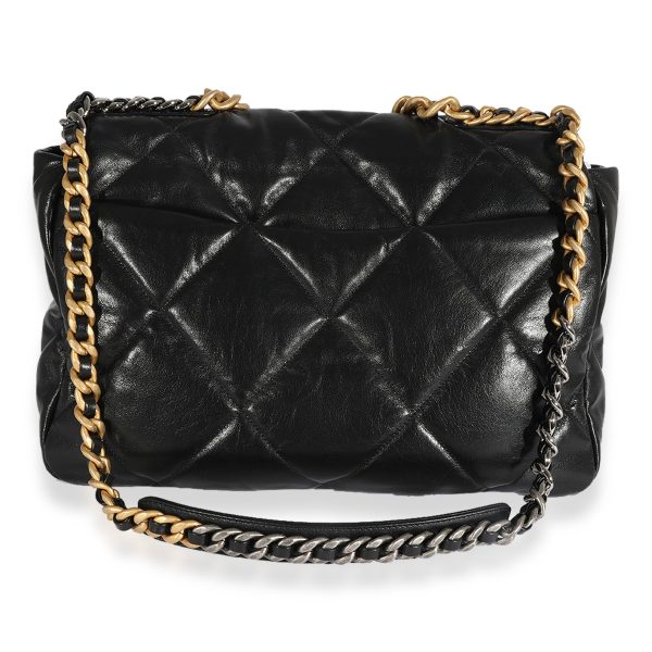 124930 pv b53cf430 62c5 44ea a392 8589e36504c2 Chanel Black Quilted Lambskin 19 Maxi Flap Bag