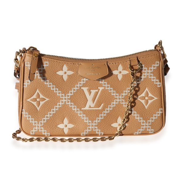 124945 fv Louis Vuitton Arizona Cream Empreinte Broderies Easy Pouch On Strap