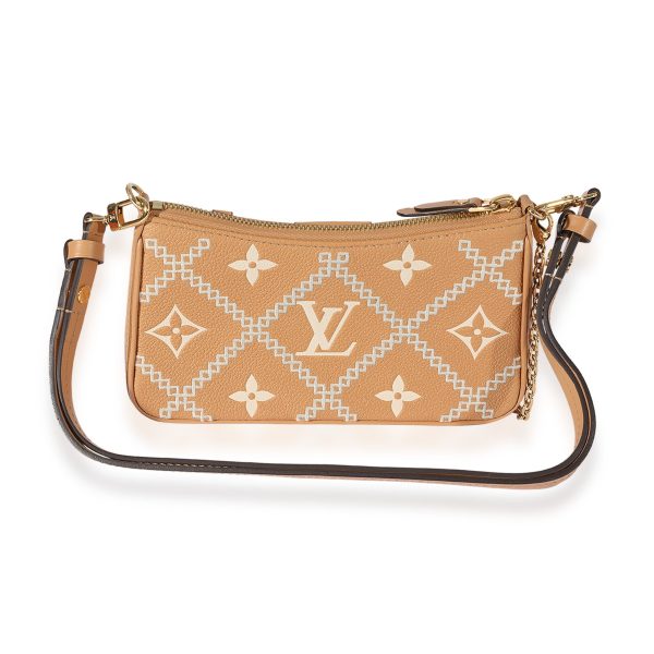 124945 stamp Louis Vuitton Arizona Cream Empreinte Broderies Easy Pouch On Strap