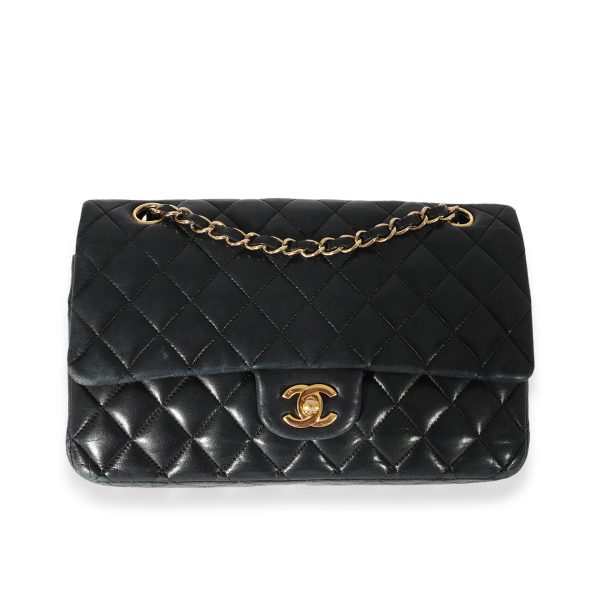 125099 fv Black Chanel Quilted Lambskin Medium Classic Double Flap Bag