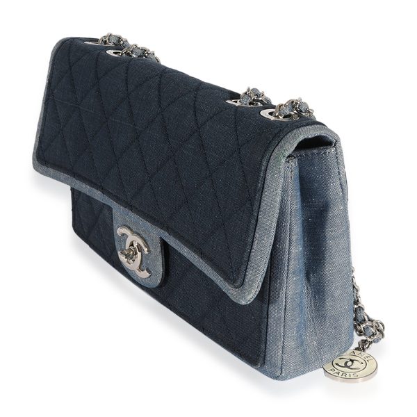 125201 sv 205f1954 9fd8 4594 82e4 e76f234a8ac1 Chanel Blue Denim Medallion Graphic Flap Bag