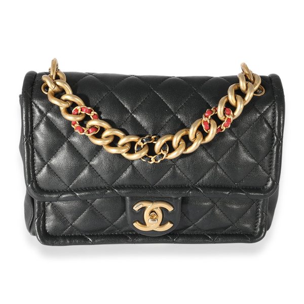 125217 fv 4948ee16 4857 4089 b3c9 18d2520660d5 Chanel Black Quilted Lambskin Chain Link Bag