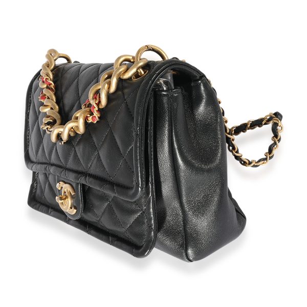 125217 sv 313fea56 602f 4c58 b768 bbdf972b230d Chanel Black Quilted Lambskin Chain Link Bag