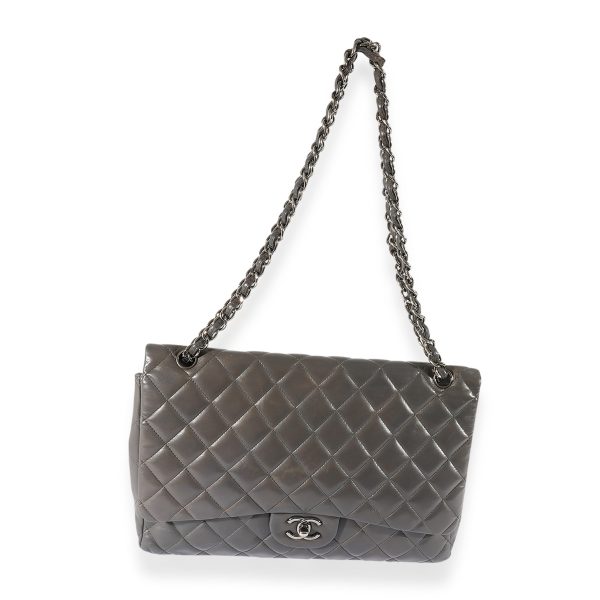 125250 bv 1e8f20ce 9a0b 478d abf8 ab135b40c85c Chanel Grey Quilted Lambskin Maxi Classic Single Flap Bag