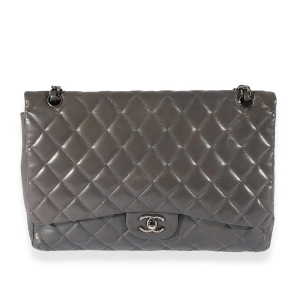 125250 fv 8a610acf 8d78 41df abb6 c4f67d3fc5f4 Chanel Grey Quilted Lambskin Maxi Classic Single Flap Bag