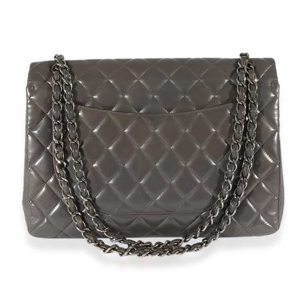 125250 pv f6319812 aecb 4224 a697 0b7d9e9c7c45 Chanel Grey Quilted Lambskin Maxi Classic Single Flap Bag