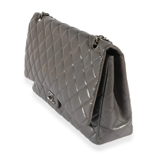 125250 sv b298beb0 1ff2 4ef0 918a b3695e8f84e7 Chanel Grey Quilted Lambskin Maxi Classic Single Flap Bag