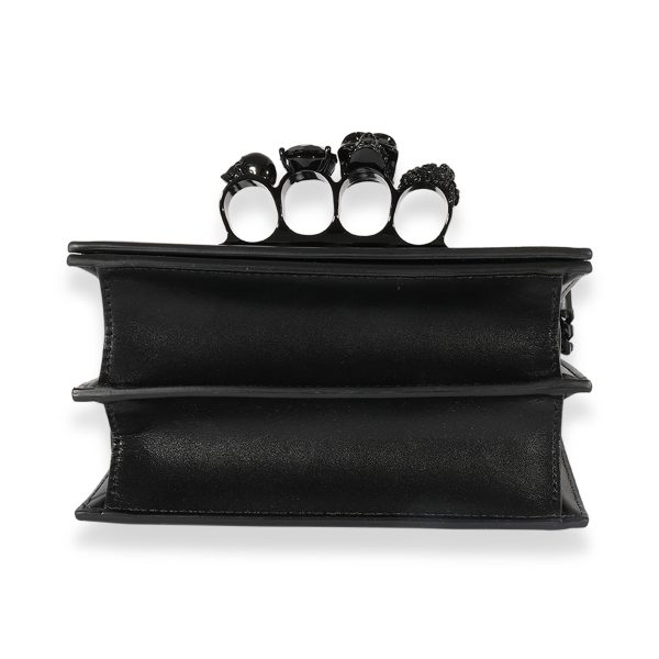 125372 box 0f6998dd cc4d 4788 9c84 1e68cfa2c403 Alexander Mcqueen Black Leather Knuckle Flap Chain Bag