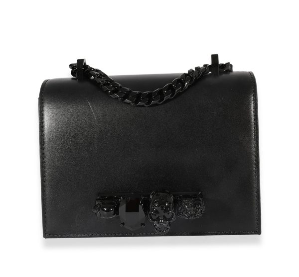 125372 fv a30955fa 9657 487e a818 a61d33f9f636 Alexander Mcqueen Black Leather Knuckle Flap Chain Bag