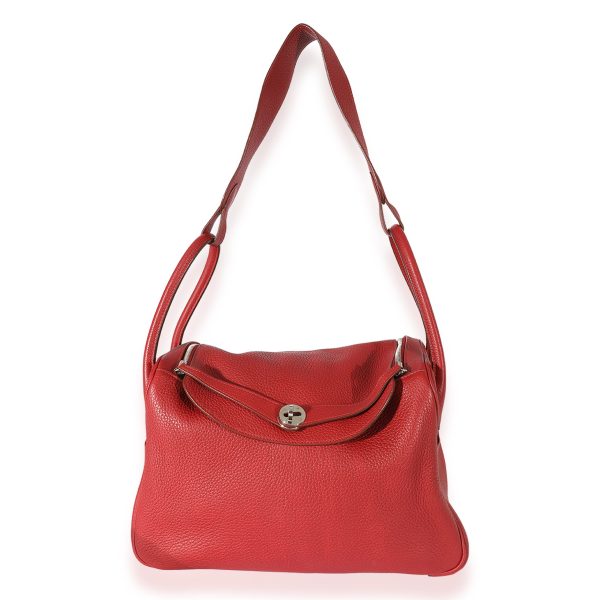 125373 bv Hermès Rouge Grenat Clémence Leather Lindy 34 PHW