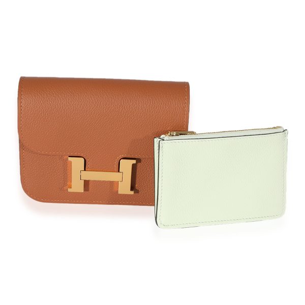 125394 bv Hermès Gold Vert Fizz Evercolor Bicolore Constance Slim Compact GHW