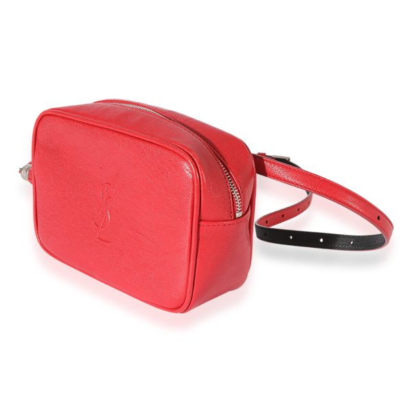 125448 sv Saint Laurent Red Leather Monogram Lou Bum Bag