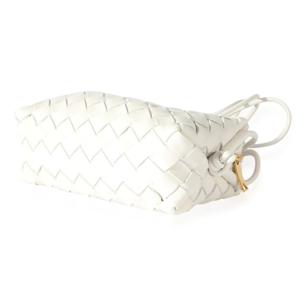 125499 box Bottega Veneta White Intrecciato Leather Mini Loop Crossbody Bag