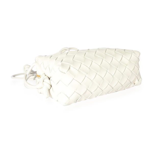 125499 clasp Bottega Veneta White Intrecciato Leather Mini Loop Crossbody Bag