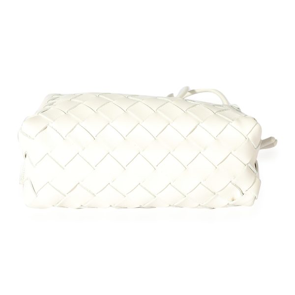 125499 stamp Bottega Veneta White Intrecciato Leather Mini Loop Crossbody Bag